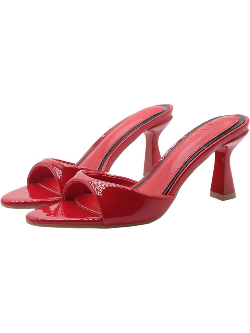 Women's Red Summer Comfortable Pointed Open Toe Sexy Backless High Heel Sandals